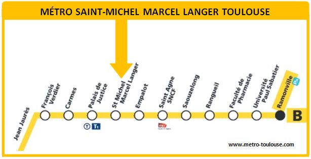 Plan métro Saint-Michel Marcel Langer Toulouse